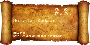 Heiszler Kadosa névjegykártya